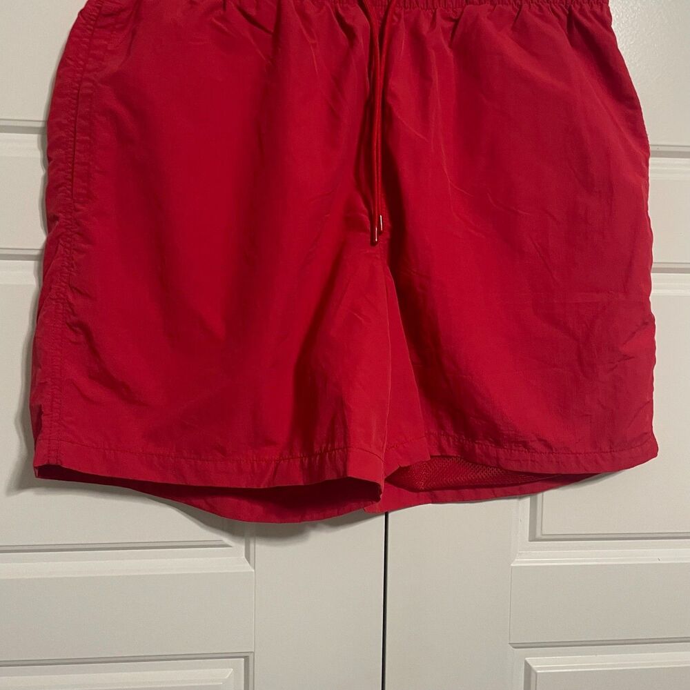NWT LCKR Men’s Elastic Drawstring Waist Mesh Lined Nylon Athletic Red Shorts L - Picture 5 of 8